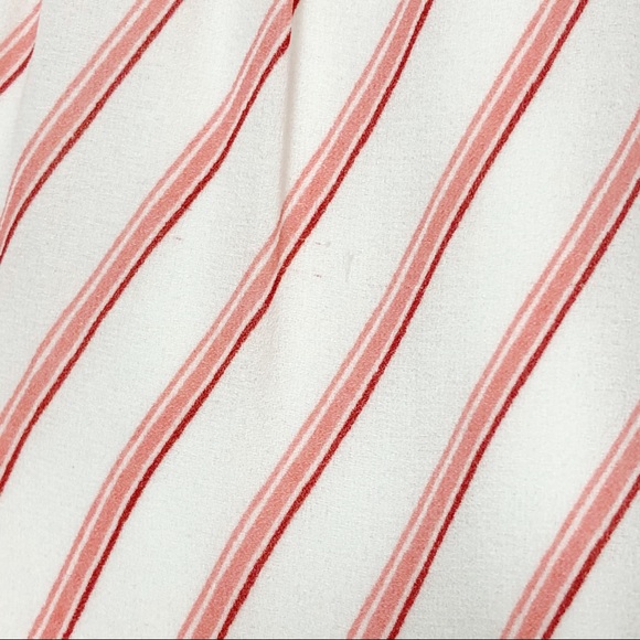 Ann Taylor LOFT Barbiecore Pink White Striped Ruffle Skirt 4 - Picture 9 of 14